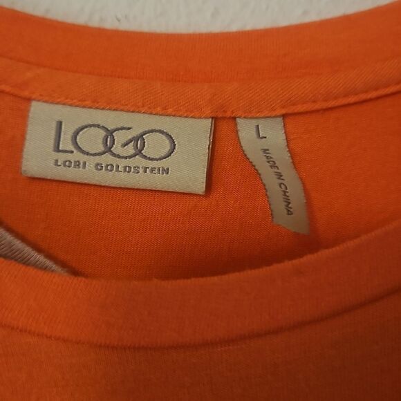 LOGO  by Lori Goldstein knit twin Hi-Low Tee w/ Elbow sleeve - Picture 3 of 11